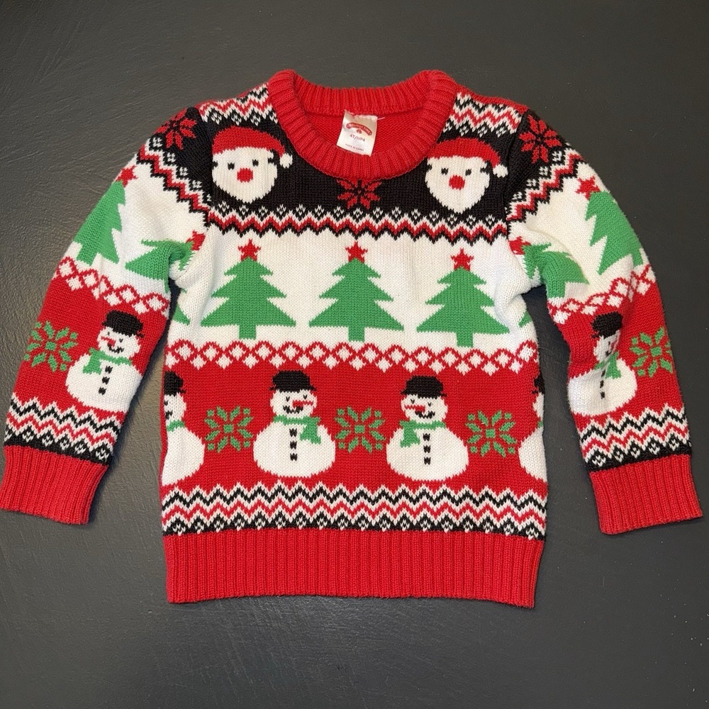 Toddler Boy's Christmas Print‎ Crewneck Sweater - Size 4T